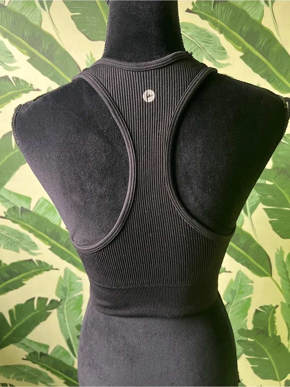 90‎ Degree by Reflex Black Ribbed Sports Bra Womens Medium